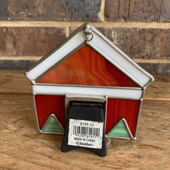 Malden Stained Glass Christmas Village Gingerbread House Picture Frame 5" - Picture 3 of 11